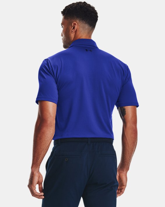 Men's UA Performance Polo Textured, Blue, pdpMainDesktop image number 1